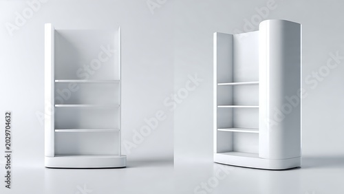 White Modern Bookcases with Shelves.