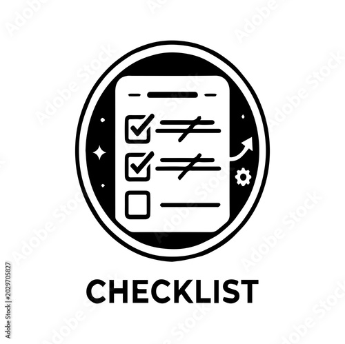 Task checklist vector icon, modern productivity illustration

