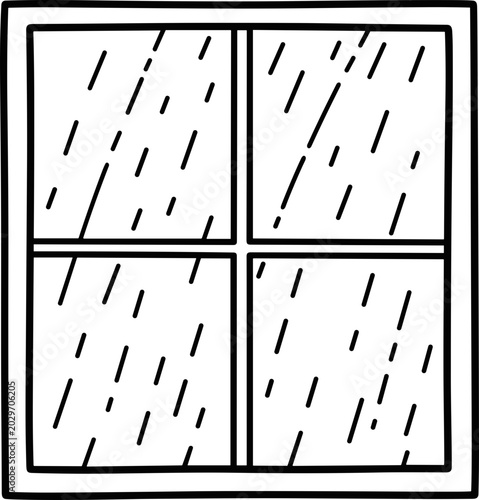 Fotografija Raindrops on Window Pane, Weather Concept, Abstract Background