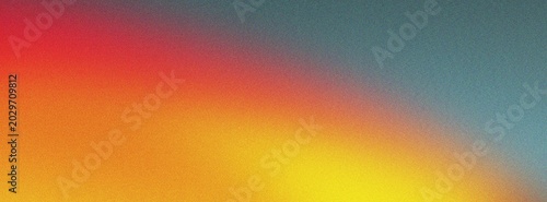 Bild auf Leinwand Vibrant gradient background with warm sunset colors shifting from bright red to orange and yellow blending into soft blue teal tones with artistic texture