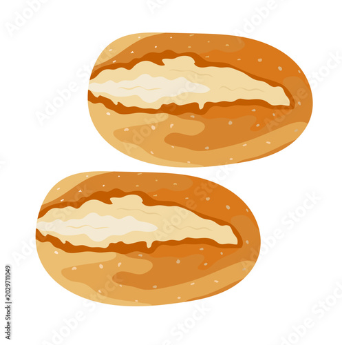 Sourdough Bread Illustration Isolated on White Background