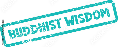 Принти на полотні Enlightening turquoise grunge stamp mark representing profound Buddhist wisdom a