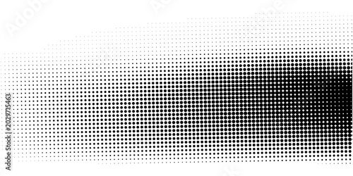 Dotted gradient halftone background. Horizontal seamless dots pattern in pop art style. Abstract modern stylish texture. Vector illustration.