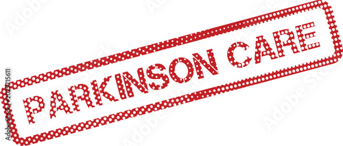 Foto Essential Red Parkinson Care Stamp Emphasizing Support and Assistance for Patien