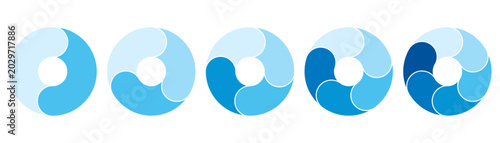 Circular Step Process Diagram Set in Blue Tones