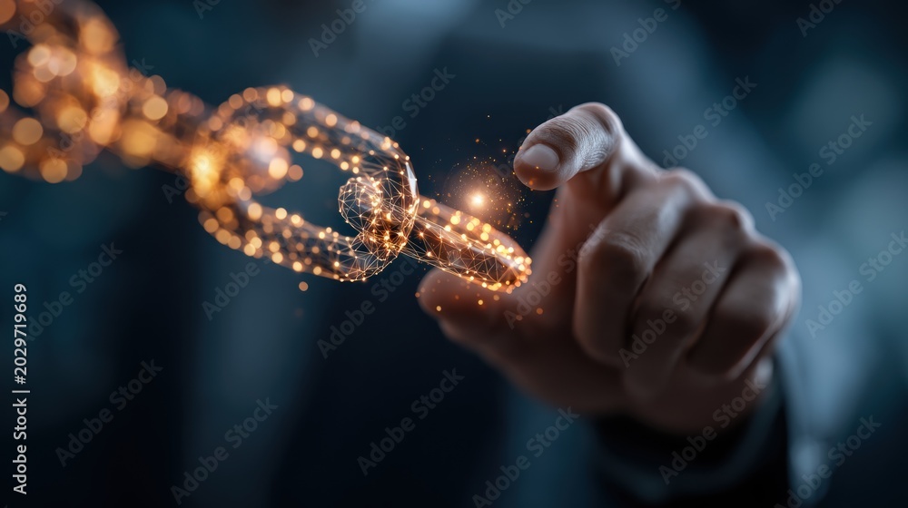 Fototapeta premium Digital chain connection concept