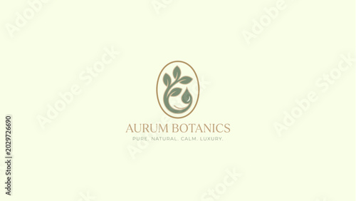 Photography Aurum Botanics Minimalist Botanical Logo Design