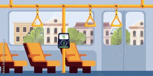 Foto Vector illustration of a public transport interior