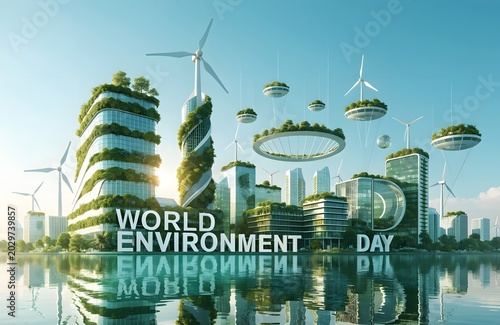 World Environment Day banner with sustainable city