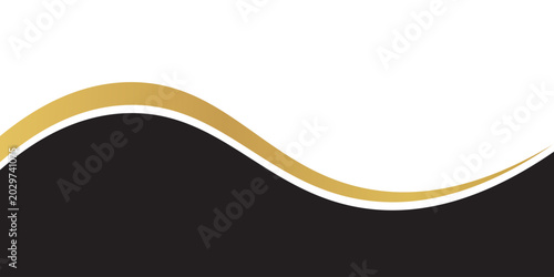 Elegant black and gold wavy background, abstract wave design for certificate, luxury banner,