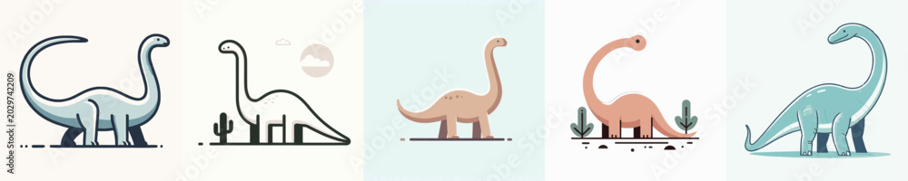 Naklejka premium Brachiosaurus Vector Illustration