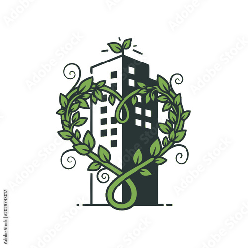 Building with Green Leafy Vine.