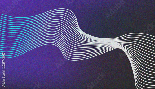 Bild auf Leinwand Futuristic wavy lines creating a dynamic abstract sound wave on a dark gradient