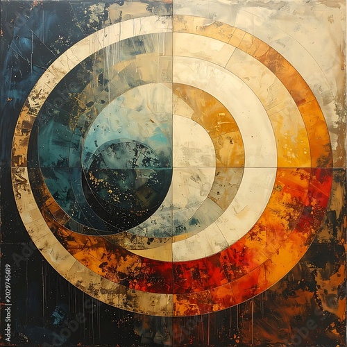 Abstract Art Circle Design Background Texture.
