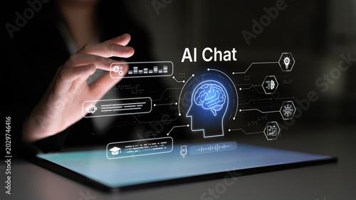 Cuadro en lienzo AI chatbot interface for customer support and automated messaging