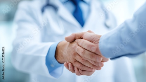 Doctor and patient handshake agreement