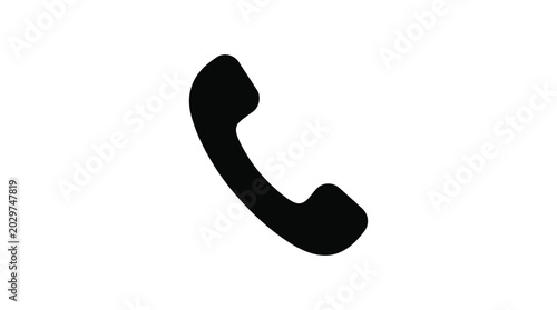 Photos Telephone handset silhouette on a white background