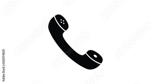 Cuadro en lienzo Telephone handset silhouette on a white background