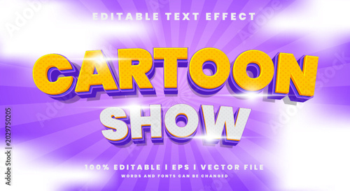 Schilderij op canvas Editable cartoon show effects, modern colors.