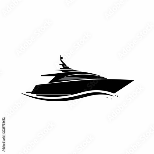 Modern Monochrome Sailboat Yacht Logo Design with Flowing Sea Waves for Premium Maritime Branding Identity