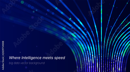 Tableau sur toile Abstract AI data streams glowing neural lines on dark background