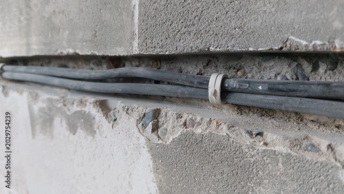 Electrical Cables in Concrete Wall