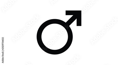 Fényképezés Male symbol representation a black silhouette against a white background silhoue