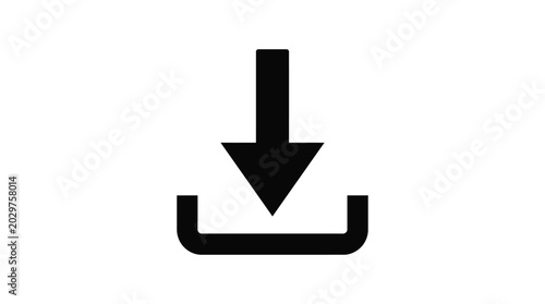 Download icon in black silhouette against a white background silhouette pictogram symbol