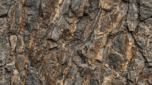 Gray rocky surface with orange and green moss