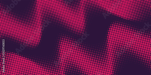 Tableau sur toile Halftone dots red and blue color pattern gradient grunge texture background