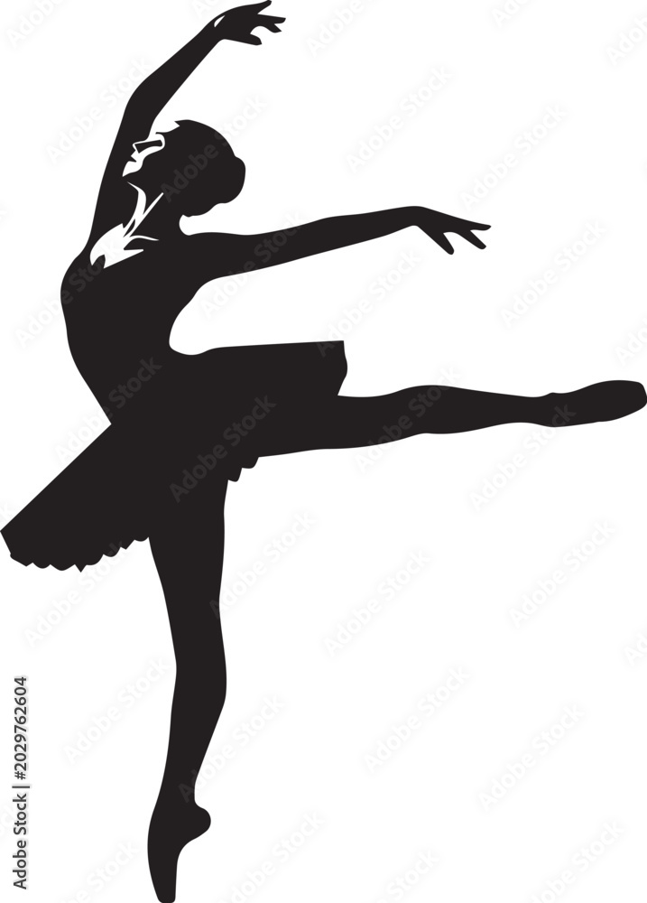 Fototapeta premium Ballerina performing elegant arabesque pose