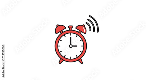 Φωτογραφία Red ringing alarm clock closeup.