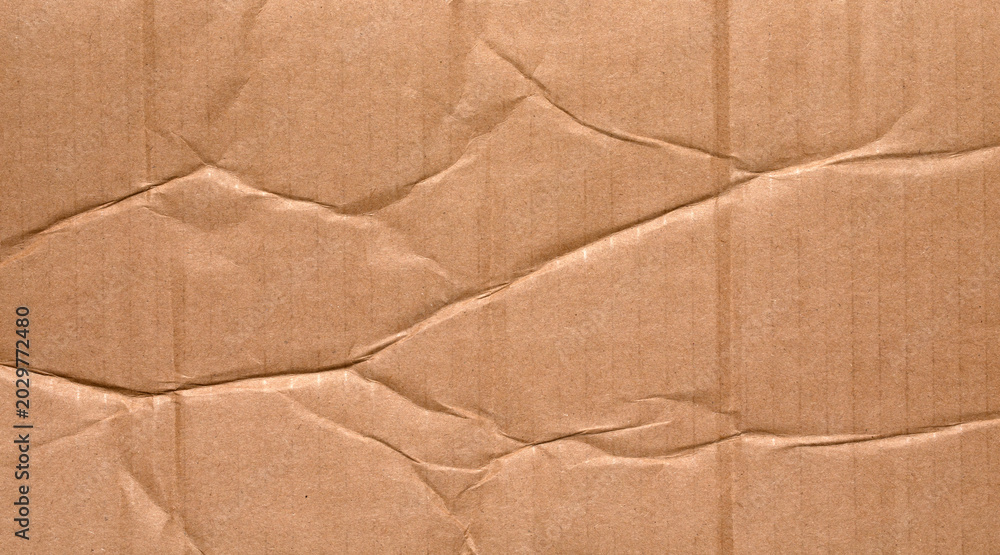 Fototapeta premium crumpled brown corrugated cardboard background,crumpled brown paper background,Crumpled Paper Poster Photo Effect Mockup,Crumpled Paper texture overlay effec,crumpled kraft paper background