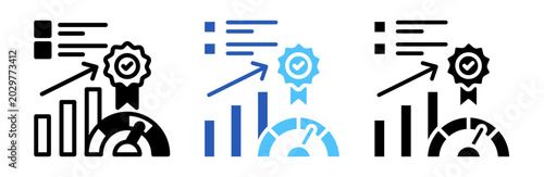 Quality Metrics Icon Collection Glyph & Mixed Style 