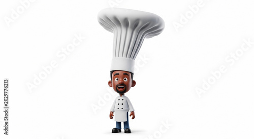Chef character wearing a giant white hat