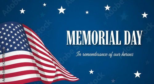 American flag on memorial day with stars