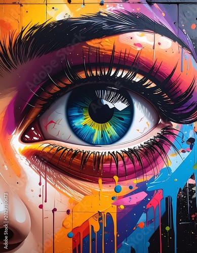Vibrant eye art