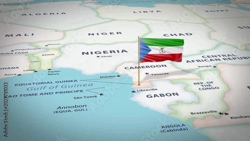 Equatorial Guinea Map Flag 4K Loop
