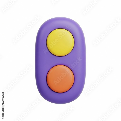 Simple purple pop it fidget toy with yellow and orange buttons