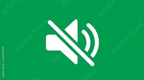 Muted Speaker Icon on Green Background