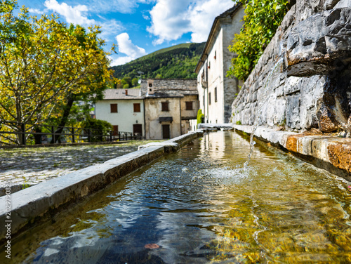 View of the old village of Arnosto in Imagna Valley