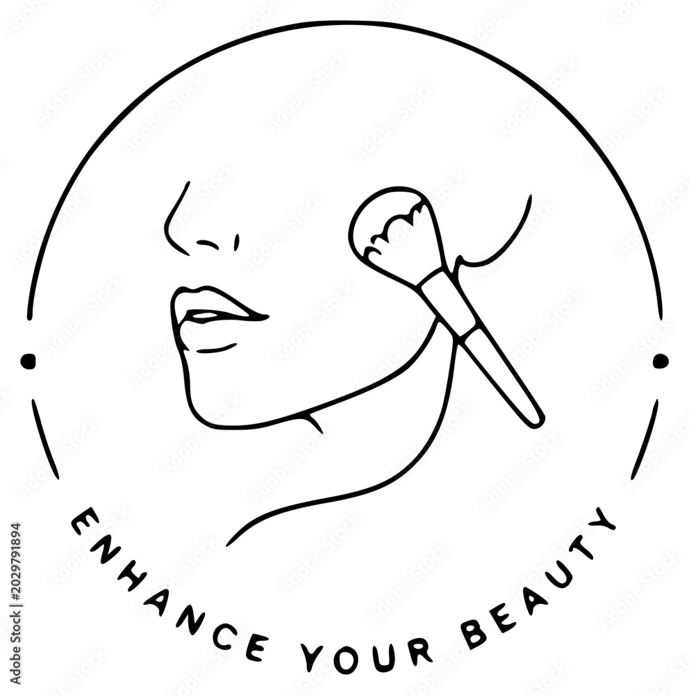 Fototapeta premium Beauty makeup line art logo