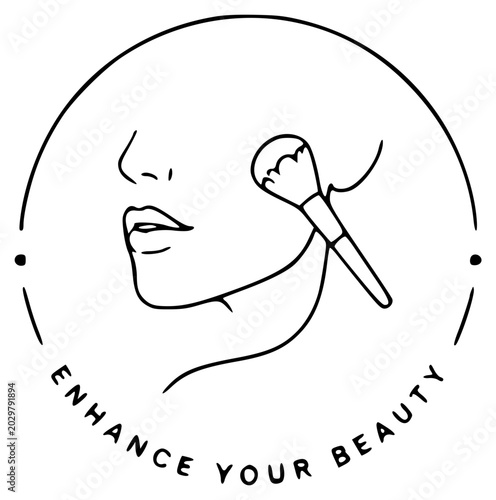 Beauty makeup line art logo