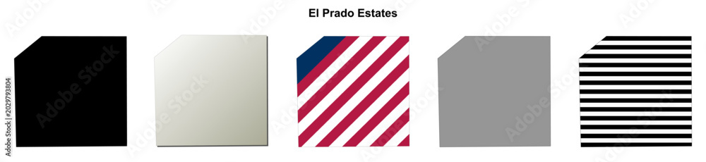 Fototapeta premium El Prado Estates (Arizona) blank outline map