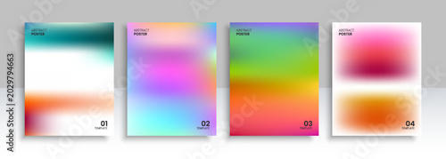 Set of abstract posters with vibrant gradient color backgrounds