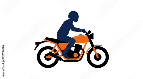 Bild auf Leinwand Man Riding Motorcycle Bike Vehicle.