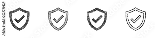 Konstfotografi Monochrome sketch quality logo design set
