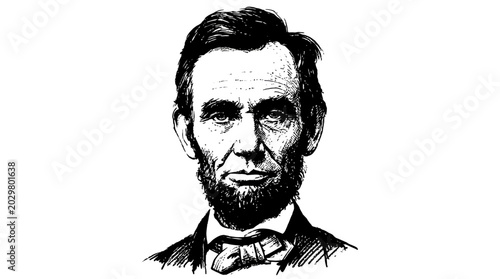 Tableau sur toile Portrait of Abraham Lincoln American President.