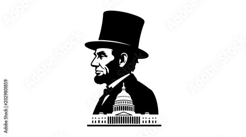 Obraz na plátně Abraham Lincoln American President Portrait.