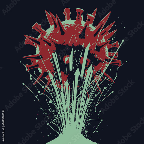 Coronavirus Covid 19 Virus Particle Illustration.